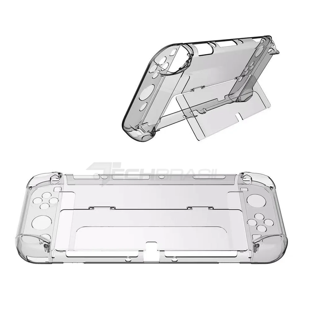 Capa Protetora Dock Flip Case Para Nintendo Switch OLED Crystal Capa Protetora Dock Flip Case Para Nintendo Switch OLED Crystal