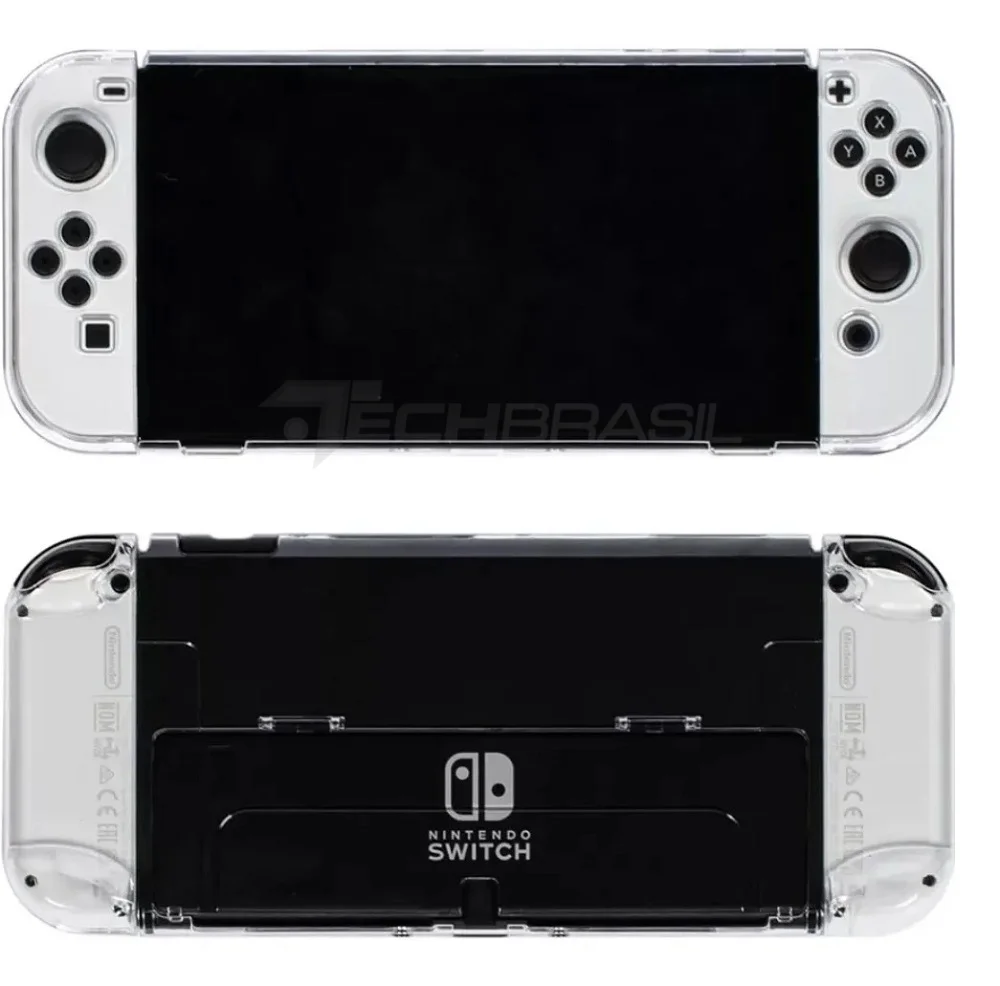 Capa Protetora Dock Flip Case Para Nintendo Switch OLED Crystal Capa Protetora Dock Flip Case Para Nintendo Switch OLED Crystal