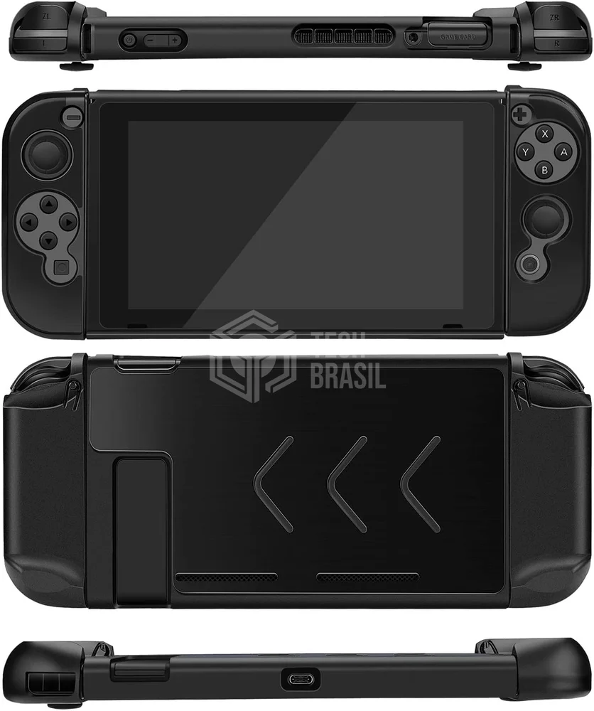 Imagem 2 de 5 do produto Capa Protetora Case De Alumínio Para Nintendo Switch E Joy-con Preto