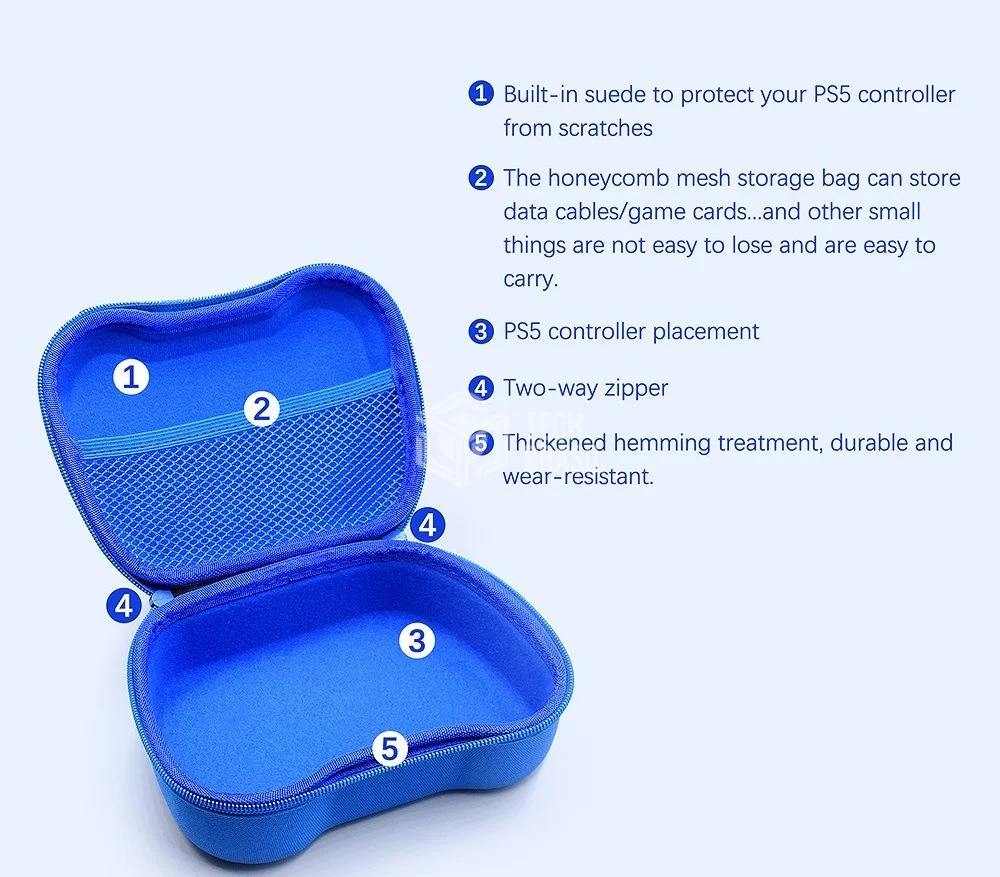 Imagem 2 de 5 do produto Case Estojo Para Controle Playstation 5 Ps4 Ps3 XBOX 360 One Series Nintendo Switch Azul