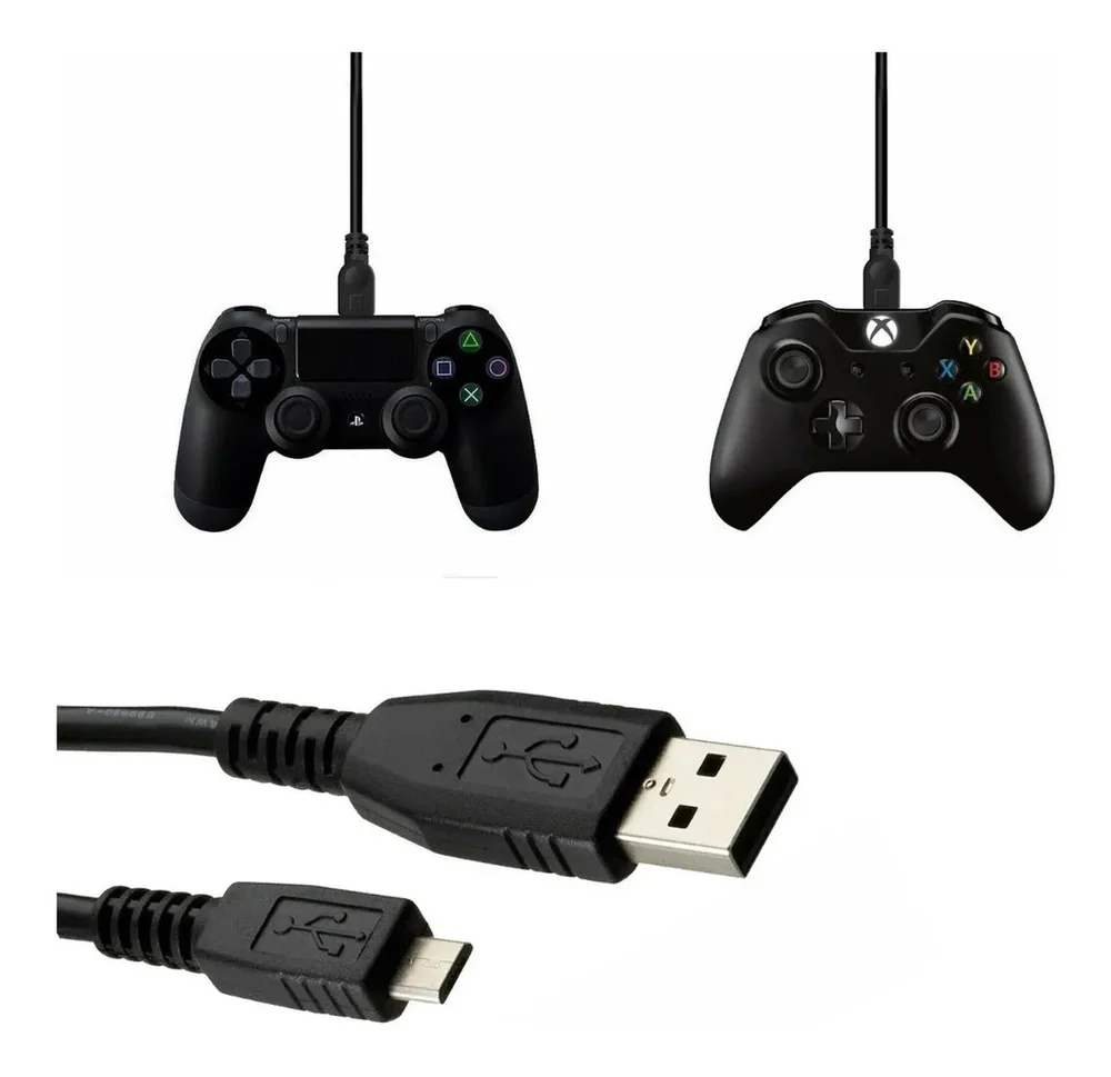 Imagem 4 de 5 do produto Cabo Para Recarregar Controle Para Ps4 Dualshock 4 E XBOX One Micro Usb