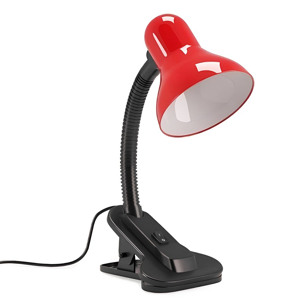 Luminária De Mesa Articulada Presilha Bivolt - Vermelho Cor:vermelho