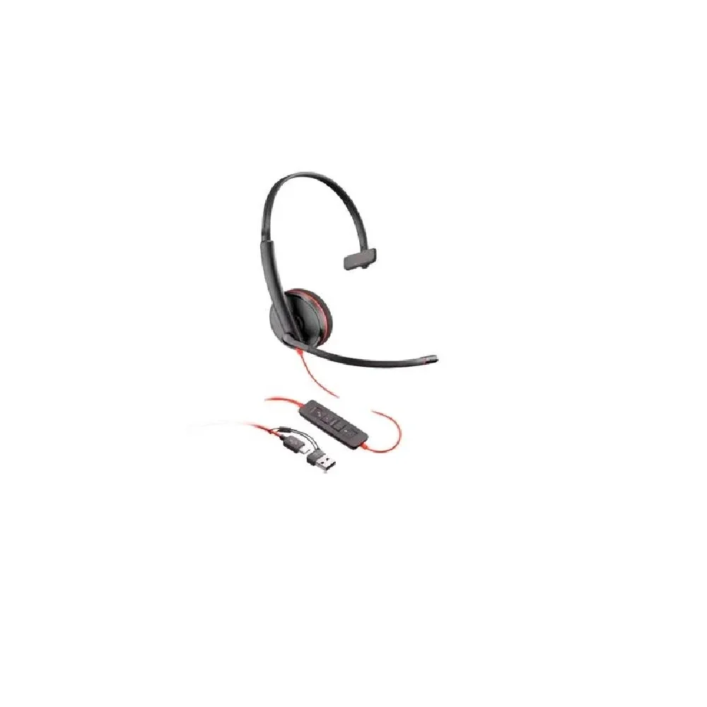 Imagem 4 de 5 do produto Headset Hp Poly Blackwire C3210 Mono Usb-c+usb-a 8x214a6