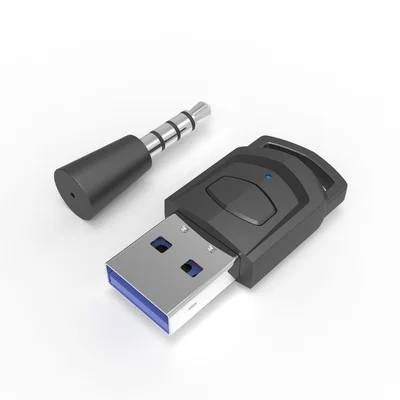 Transmissor De Áudio Bluetooth Playstation 5 Ps4 E Computador Para Fone De Ouvido Adaptador Com Microfone
