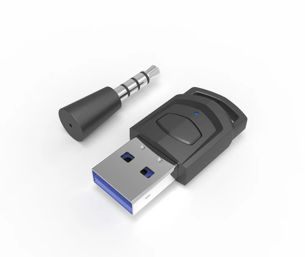 Imagem 1 de 5 do produto Transmissor De Áudio Bluetooth Playstation 5 Ps4 E Computador Para Fone De Ouvido Adaptador Com Microfone