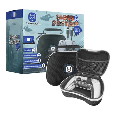 Kit Proteção Controle 11 Em 1 Para Playstation 5 Case Cabo Estojo Botões Protetor