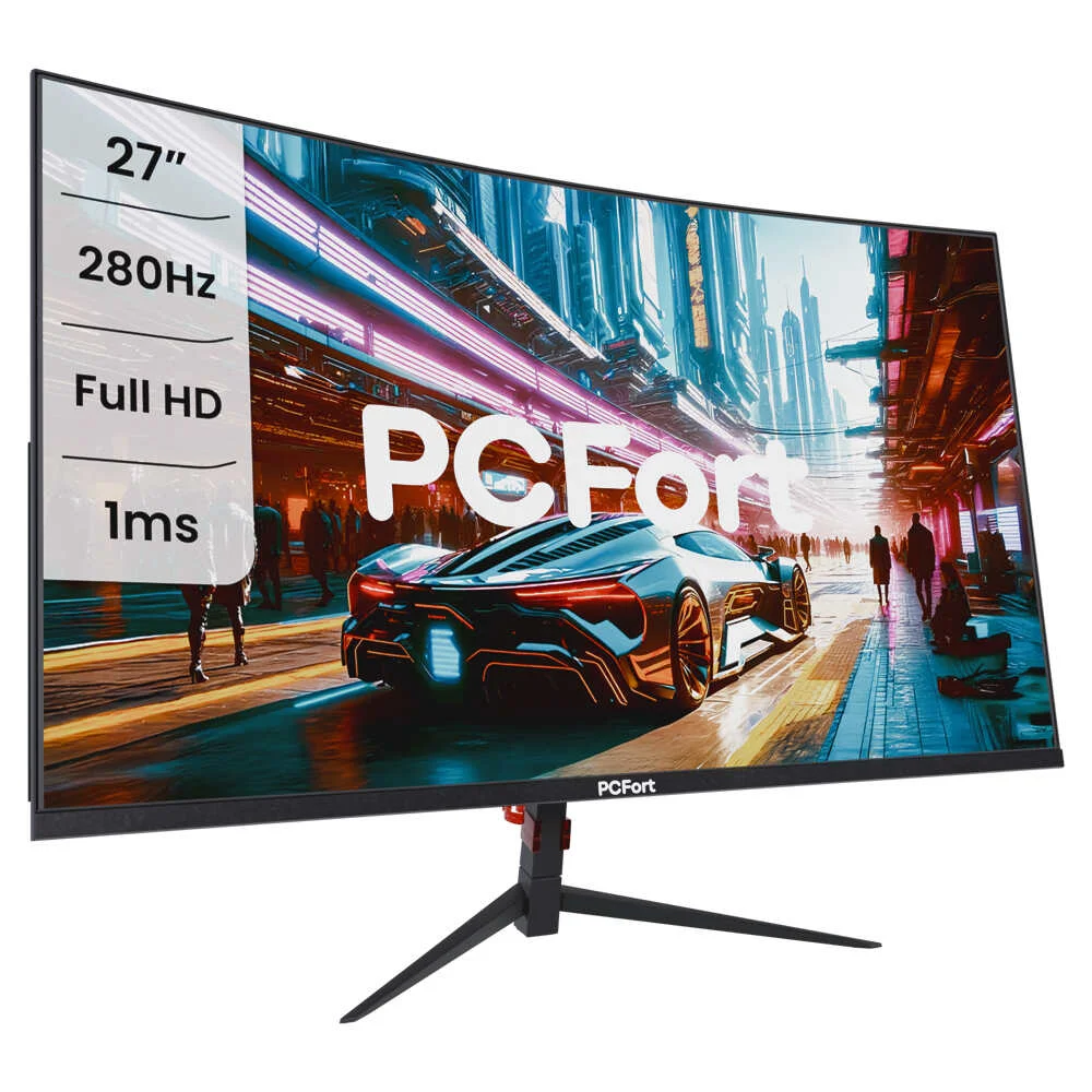Monitor Gamer Curvo PCFort U270F 27", 1ms, 280Hz, LED Full HD, 100% sRGB, 2x HDMI. 2x Display Port, Freesync/Gsync Monitor Gamer Curvo PCFort U270F 27", 1ms, 280Hz, LED Full HD, 100% sRGB, 2x HDMI. 2x Display Port, Freesync/Gsync