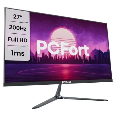 Monitor Gamer PCFort T2703-200 27", 1ms, 200Hz, LED Full HD, 100% sRGB Freesync/Gsync, Display Port, HDMI, DVI - VESA
