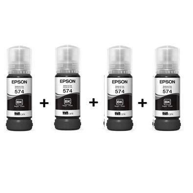 Kit Com 4 Refil Epson 574 120 Preto