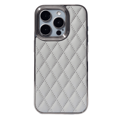 Capa De Couro Com Moldura De Metal Compatível Com Iphone Cor:ouro Titânio;modelo:14