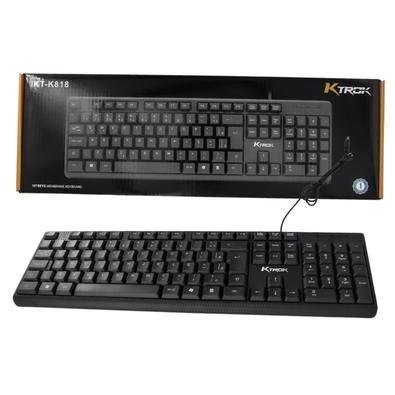 Teclado Office Ktrok C/fio Usb Preto Layout  Abnt2 Português