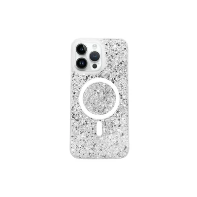 Capa Capinha Case Brilho Glitter Luxo Premium Magsafe Magnética Compatível Para Iphone 13 Pro - Branco