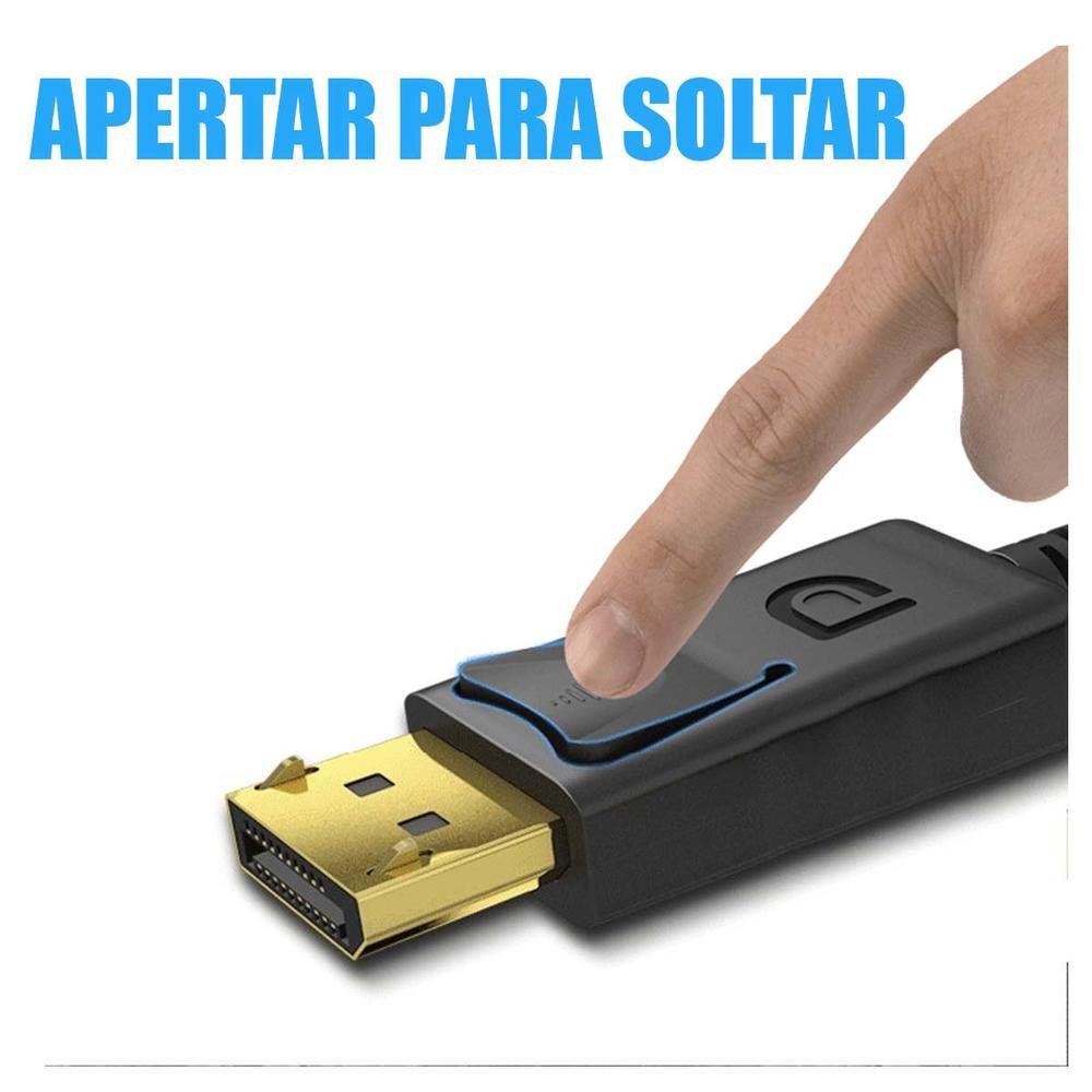 Imagem 2 de 2 do produto Cabo Dp Displayport 1,8 Metros Fhd 1080p 240hz Gamer
