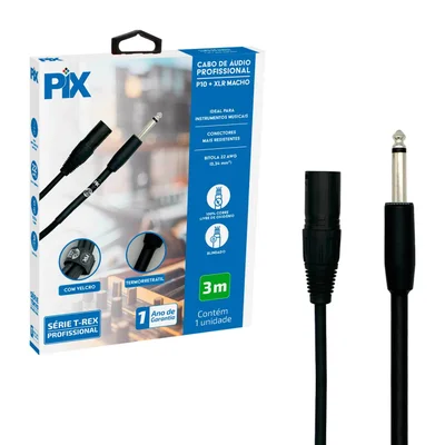 Cabo P10 Mono Para Xlr Macho 3 Metros Profissional.