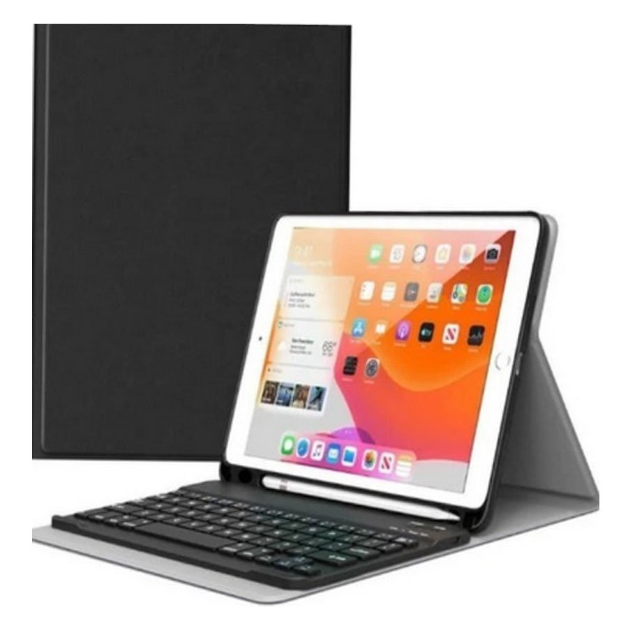 Capa Teclado P/ Ipad 7 8 9 Tela 10.2 Couro Bluetooth S/ Fio