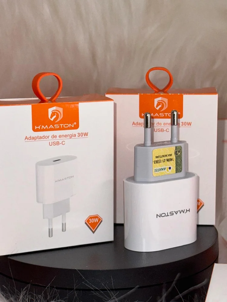 Imagem 4 de 4 do produto Carregador Fonte Adaptador De Energia Tipo-c De Carregamento Rápido 30w H'maston Cb16 Anatel.