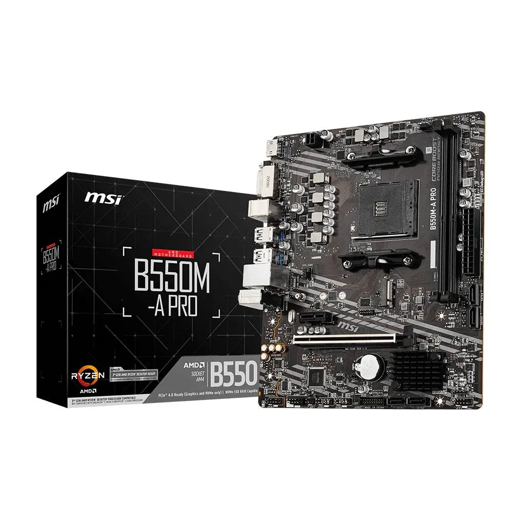Placa Mãe Msi B550m-a Pro Am4 2xDDR4 Chipset Amd B550 Matx
