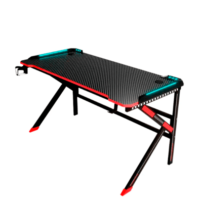 Mesa Gamer Escrivaninha Para Computador Notebook Gaming Com Suporte Para Copos LEDs RGB