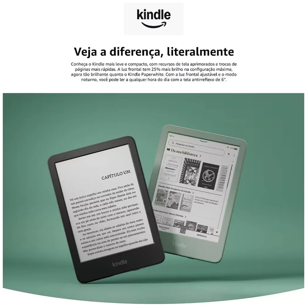 Kindle 11ª Geração 2024 6" 16gb Tela Antirreflexo Bateria De Longa Duração Verde - B0cp31qs6r