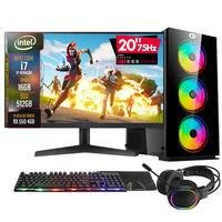 PC Gamer Completo 2eletro Go, Intel Core I7, 16gb Ram, Radeon Rx 4gb, SSD 512gb, 500w 80 Plus, Monitor 20" 75hz, Kit Gamer Com Headset - Pg2e-LED1013go