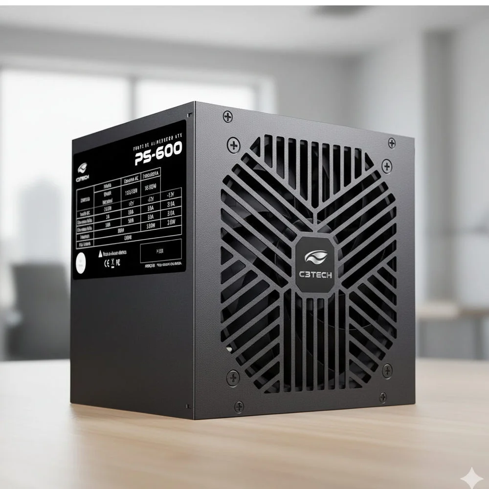 Imagem 3 de 5 do produto Fonte Atx 600w C3tech Preta - Ps-600bk