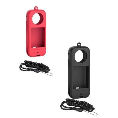 Capa Silicone + Alça De Segurança Para Insta360 X3 Cor:preto