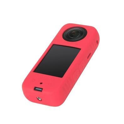 Capa Silicone + Alça De Segurança Para Insta360 X3 Cor:vermelho