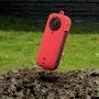 Capa Silicone + Alça De Segurança Para Insta360 X3 Cor:vermelho