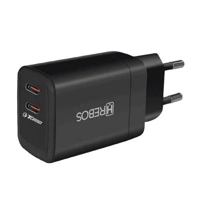Carregador Tomada Turbo Duplo Usb-c 30w Para Drones Cor:preto