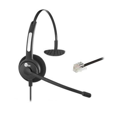 Headset Top Use Htu-300 - Controle De Volume - Microfone Flexível - Conector Rj-9 - Preto