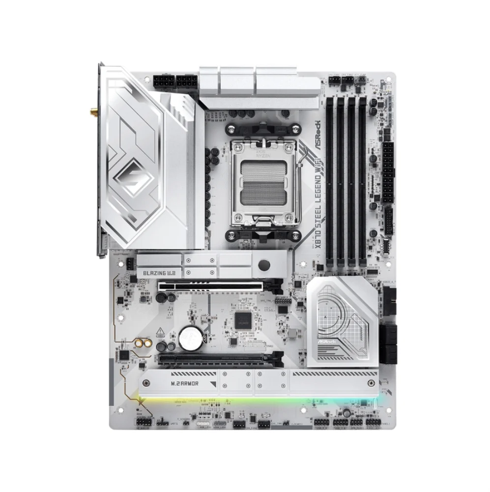 Placa Mãe Asrock X870 Steel Legend Wifi, Chipset X870, Amd Am5, Atx, Ddr5
