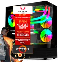 Computador Gamer Ryzen 5 5600gt, Vega 7, Ram 16gb Ddr4, SSD M.2 Nvme 512gb, WINDOWS 11 Pro, Gabinete Aquarius