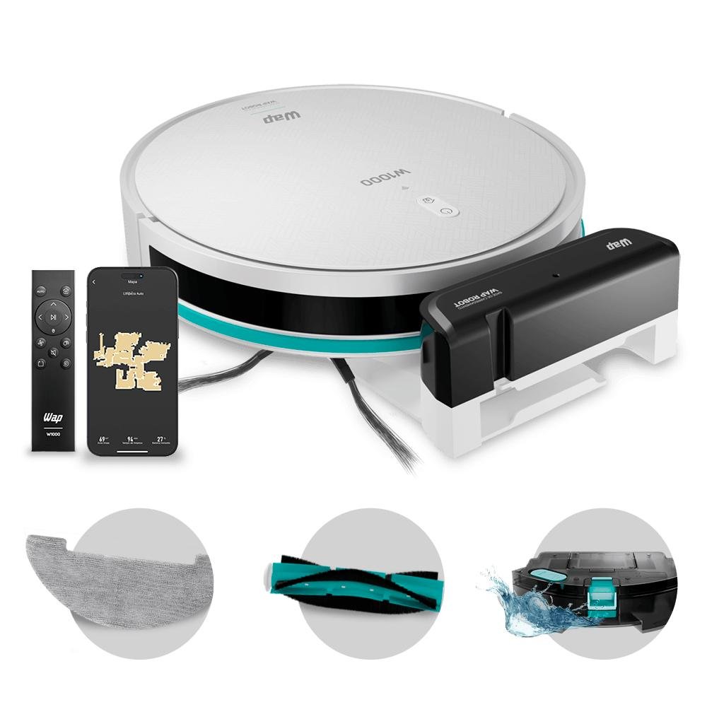 Robô Aspirador De Pó Wap Robot W1000 - Carregador Bivolt