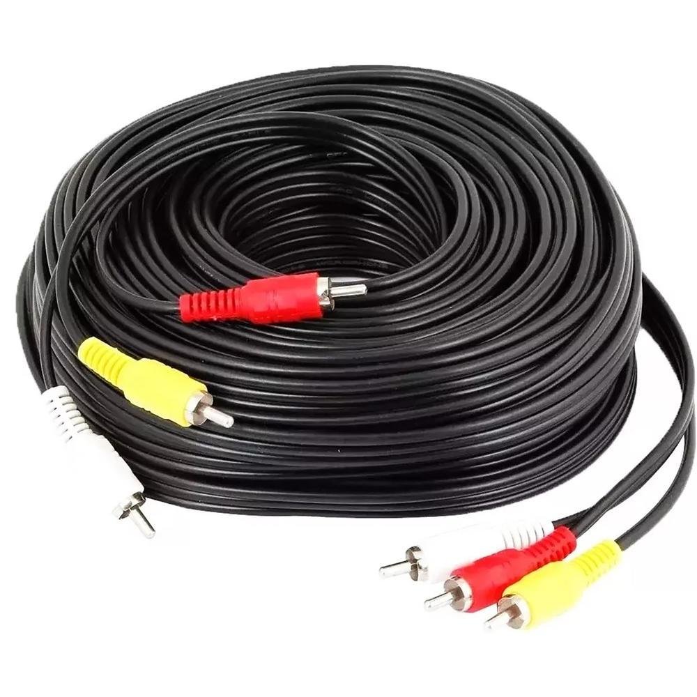 Imagem 2 de 3 do produto Cabo Audio E Video Av Rca 15 Metros Para Central De Tv