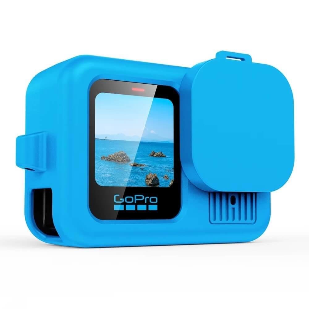 Capa De Silicone Gopro Hero 13 Black + Tampa Para Lente Cor Azul