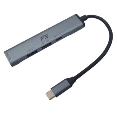 Adaptador Type-c 2x Usb 2.0, Usb 3.0, Type-c Jc-usb-tyc F3