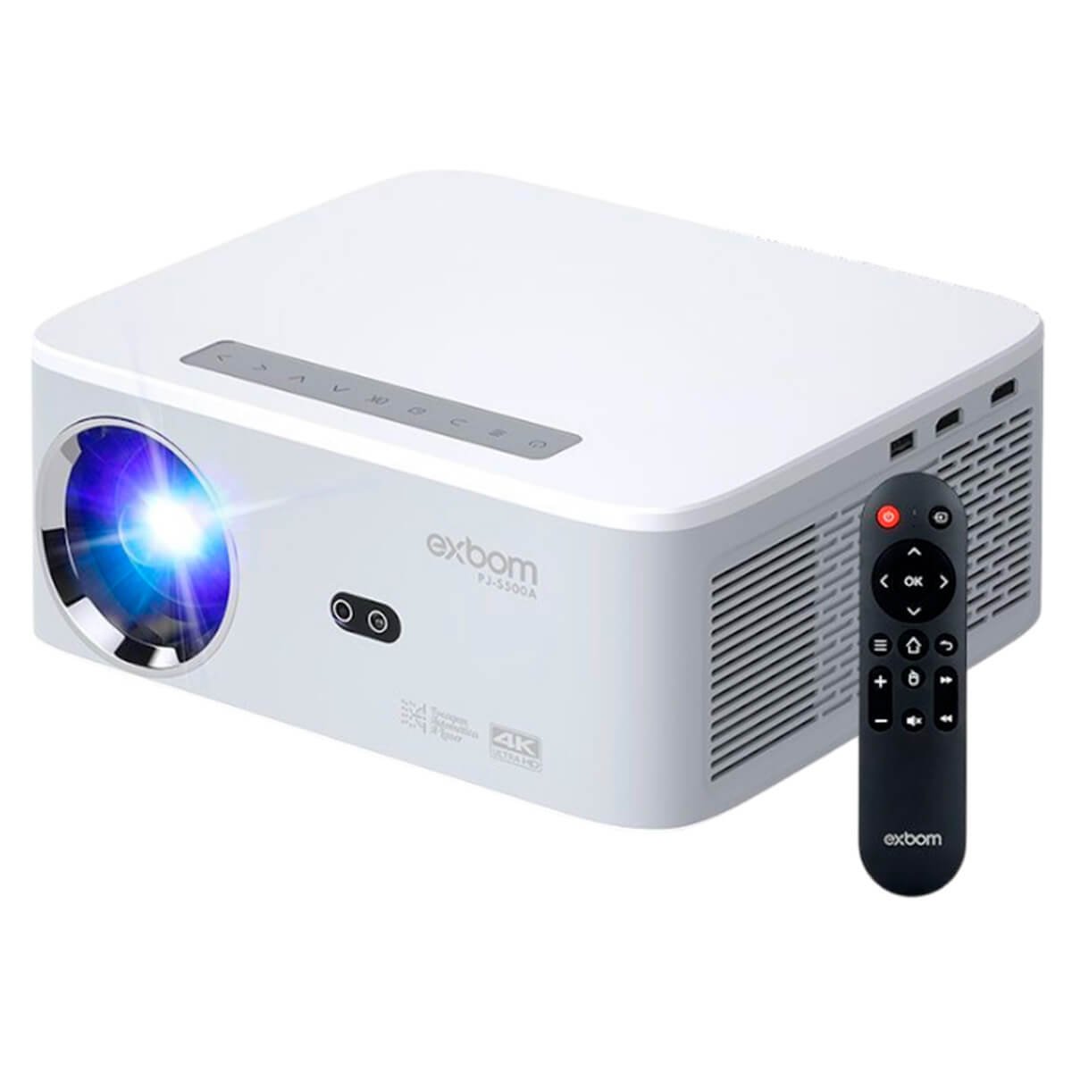Projetor Android 5g 4k Focagem A Laser Espelhamento Sem Fio Alto-falantes Integrados Tela De 250