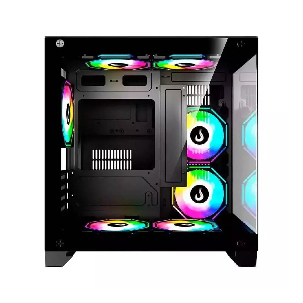 Imagem 2 de 5 do produto Gabinete Gamer Rise Mode Galaxy Glass M Mini, M-ATX, Lateral e Frontal em Vidro Temperado, Sem FANs, Preto - RM-GA-GGMN-FB