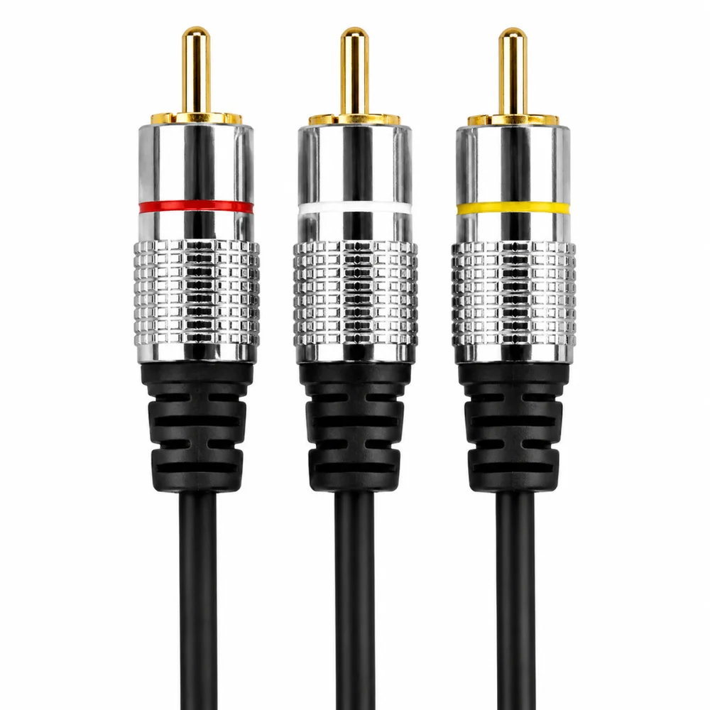 Imagem 2 de 3 do produto Cabo Rca 5 Metros Dupla Blindagem Cobre 3+3 Rca Pix