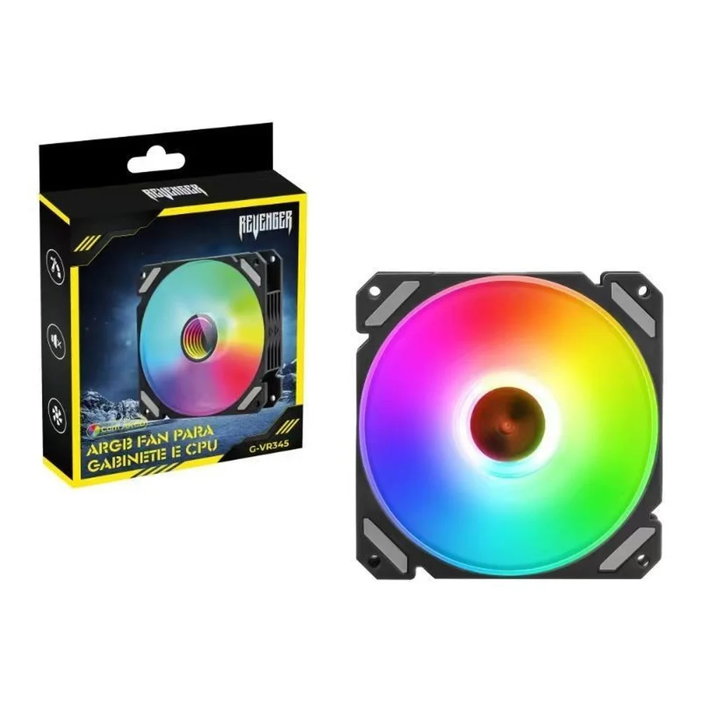 Cooler Para Gabinete 120mm 12cm ARGB Revenger 3 Pinos 6