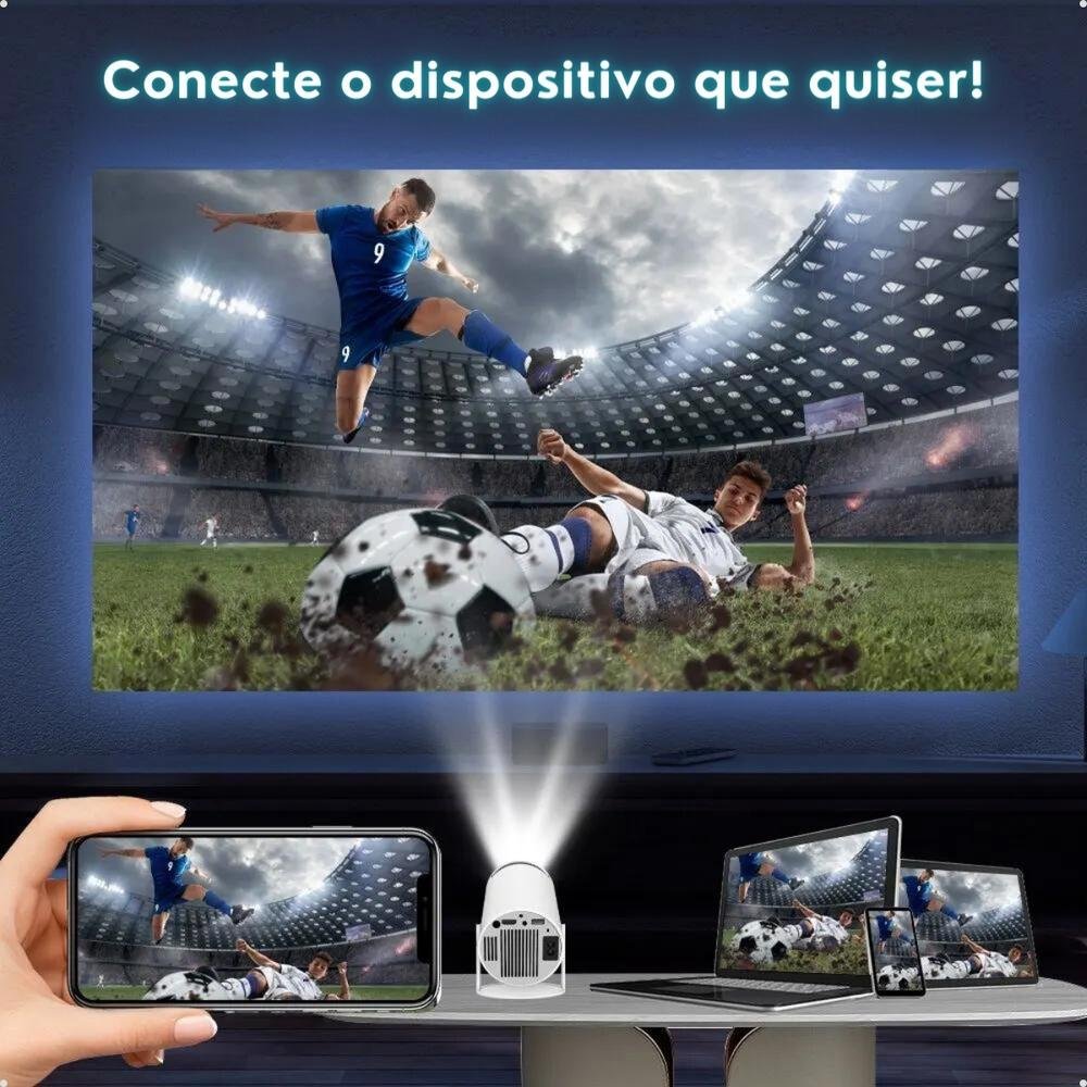 Imagem 3 de 5 do produto Projetor Led 4K Android 11.0 Portátil HD Bluetooth HDMI WIFI Bivolt - SmartProjetor Home Cinema