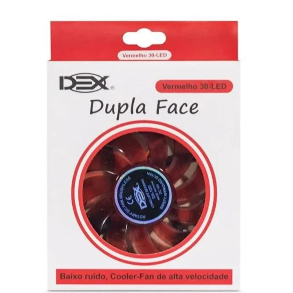 Cooler Dupla Face Gabinete 120mm LED Dex - Dx-12d  Vermelho 4