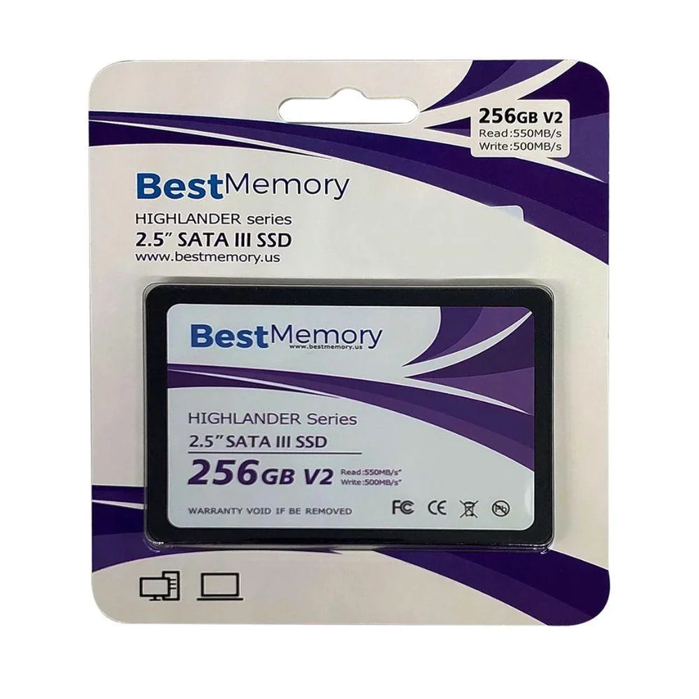 Imagem 2 de 4 do produto Hd SSD Best Memory Highlander 256gb, Sata Iii, 2.5", Leitura Até 550 Mb/s - Gravação Até 500 Mb/s