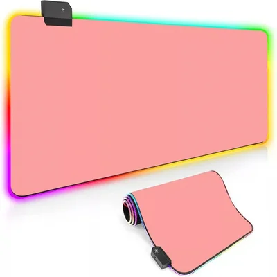 Mousepad Gamer Rosa LED RGB 7 Cores Grande 80x30cm Antiderrapante Usb