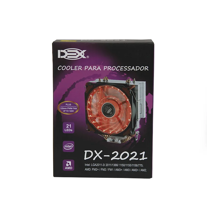 Cooler Para Cpu Universal Com 21 Leds Azul Dx-2021 socket 1366/ 1150/ 1156/ 775 - AMD: FM2+/ FM2/ FM1/ AM3+/ AM3/ AM2+/ 7