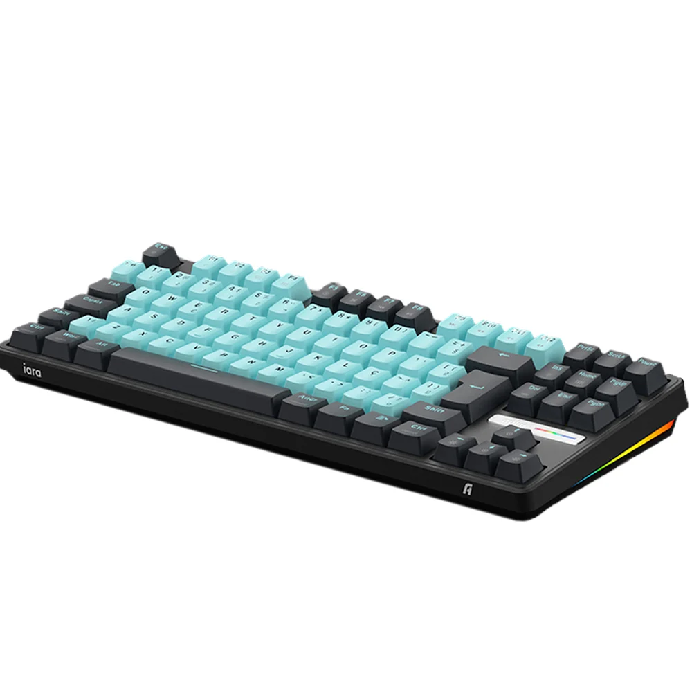 Imagem 2 de 5 do produto Teclado Gamer Mecanico Aplus Iara Aqua, TKL, Switch Red HUANO, Hotswap, RGB, Gasket Mount, Anti-Ghosting e ABNT - AK400A