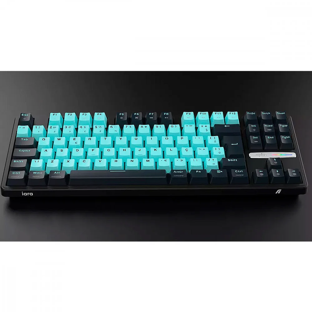 Imagem 3 de 5 do produto Teclado Gamer Mecanico Aplus Iara Aqua, TKL, Switch Red HUANO, Hotswap, RGB, Gasket Mount, Anti-Ghosting e ABNT - AK400A