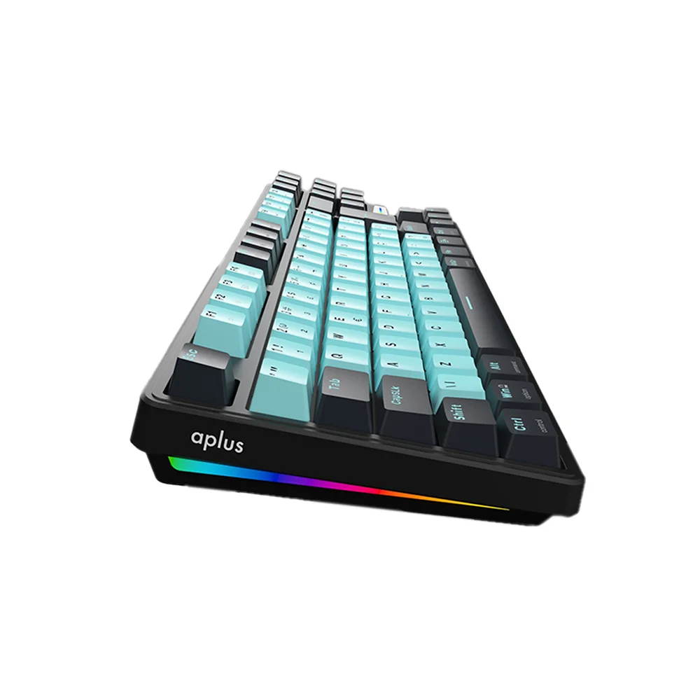 Imagem 4 de 5 do produto Teclado Gamer Mecanico Aplus Iara Aqua, TKL, Switch Red HUANO, Hotswap, RGB, Gasket Mount, Anti-Ghosting e ABNT - AK400A
