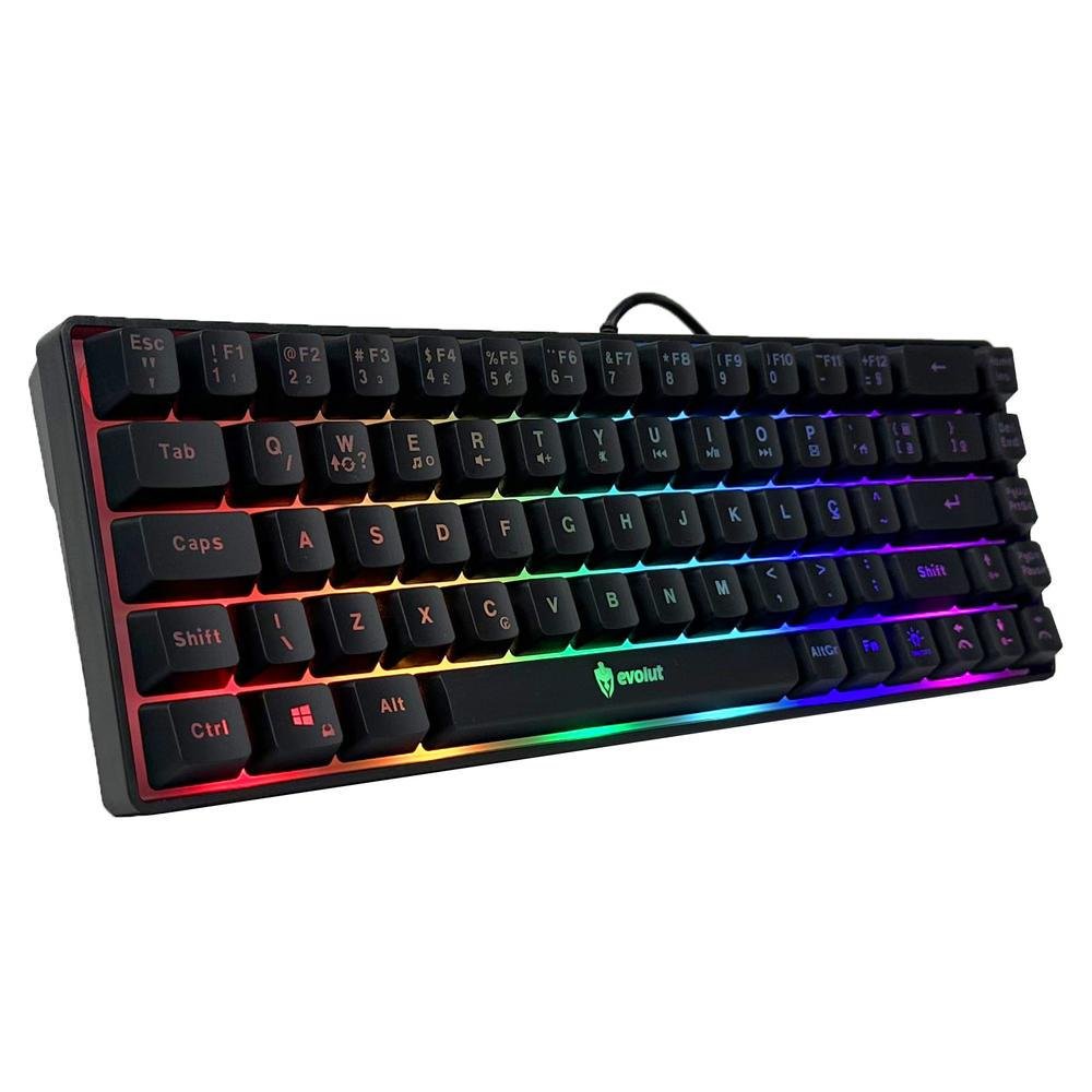 Teclado Gamer Semi Mecânico LED RGB Abnt2 Usb PC Videogame