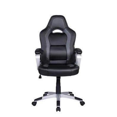 Cadeira Gamer Em Couro Pu Pelegrin Pel-3007 Preta E Cinza